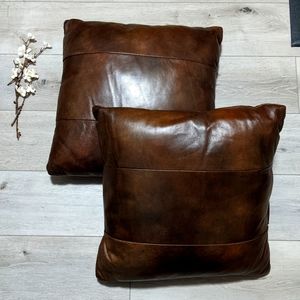 Brown Leather pillows